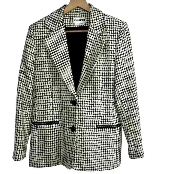 Joan Leslie Jackets & Blazers - Joan Leslie Vintage Black and White Houndstooth Pattern Blazer Jacket | Size 8